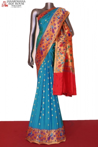 Designer Meenakari Paithani Silk Saree